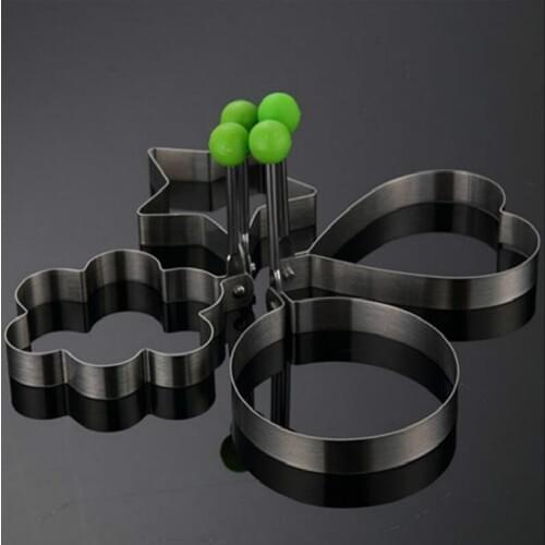 Creative Stainless Steel Fried Eggs Model Egg Pancake Breakfast Omelet Pan Kitchen Cooking Omelette Model Tools 4pcs/lot