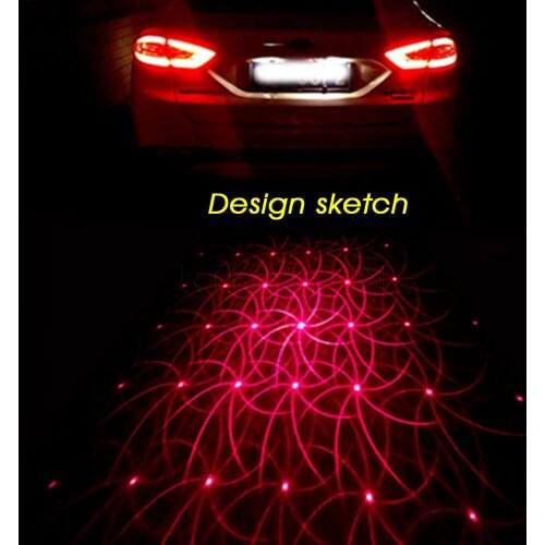 Laser Fog Light Rear-end Anti-Collision Driving Safety Signal Red Warning Lamp Brake Parking Light