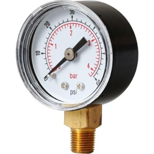 Pressure Gauge 40mm Dial 1/8\" BSPT Vertical 15,30,60.100,160 200, 300 PSI & Bar R9JF