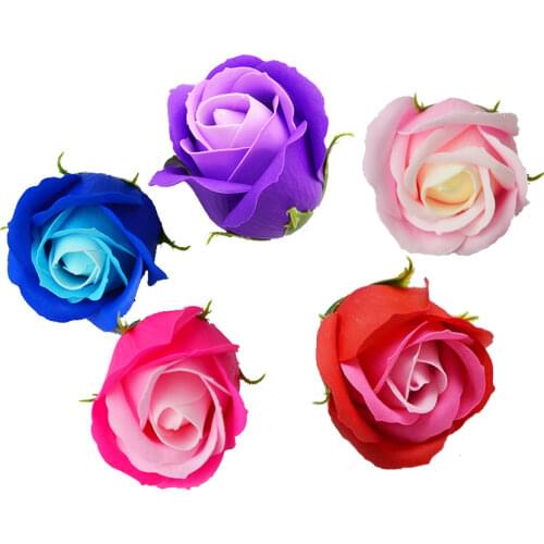 50Pcs Tricolor Overlay Soap Rose Flower Head Cheap Artificial Flower DIY Party Wedding Bouquet Decoratio ValentineS Day Gift