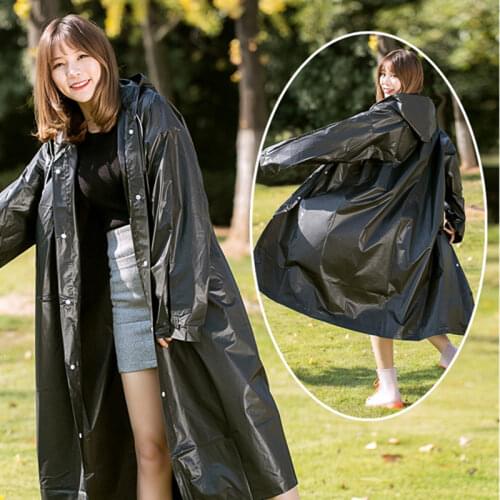 Fashion EVA Ms. Mens Raincoat Thicken Waterproof Poncho Raincoat Adult Transparent Transparent Camping Hoodie Raincoat Set Vari