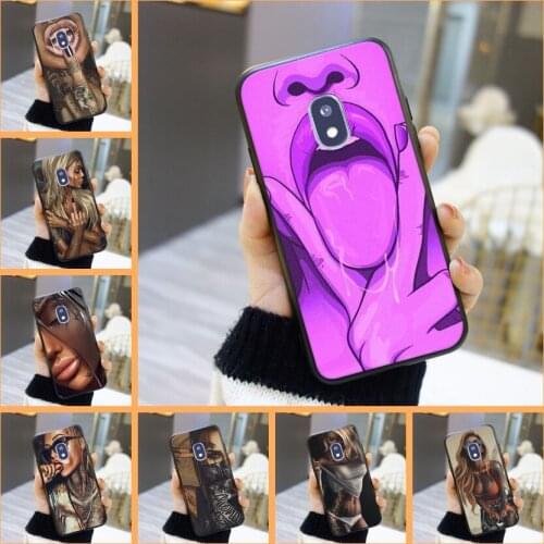 For Samsung Galaxy J2 J5 J7 Prime J3 J5 J7 2015 2016 2017 Samsung J4 J6 J8 Plus Phone Case Silicone Black Girl Soft Back Cover