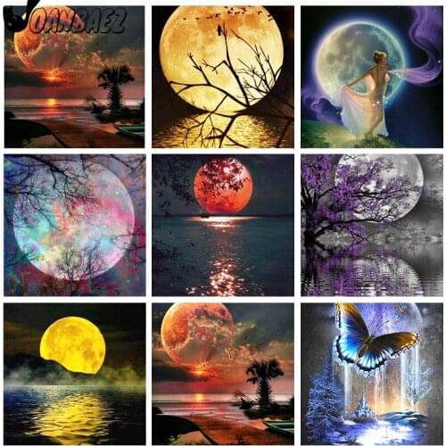 Moon Diamond Painting Landscape 5D Diy Mosaic Kit Chang'e Cross Stitch Rhinestone Embroidery Hand Inlaid Home Decoration Gifts