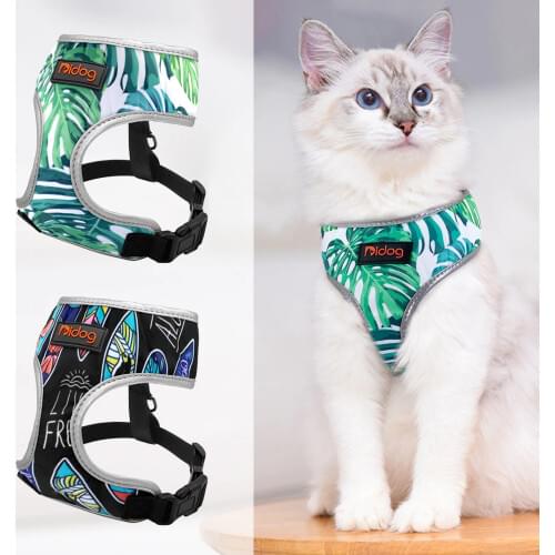 Nylon Cat Harness Fashion Printed Small Dog Puppy Harness Dogs Cats Harnesses Vest Reflective for Chihuahua Yorkshire