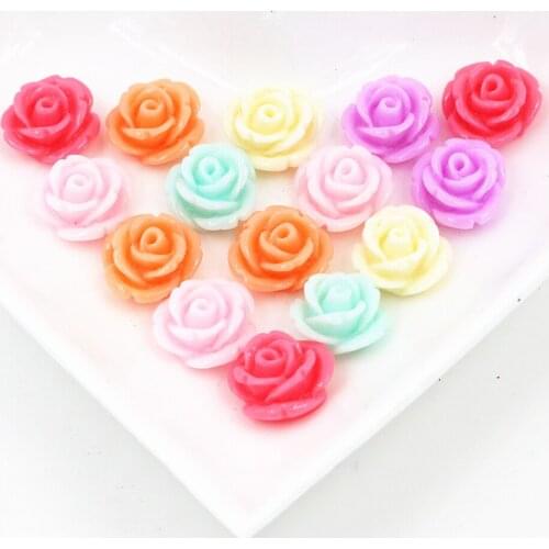 New Fashion 40pcs 12mm Mix Colors Flat Back Resin Cabochons Cameo G5-13