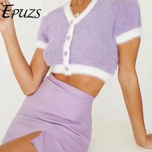 Autumn knitted sweaters women fashion slim sweet cute chic sweaters casual shourt sleeven V-Neck cardigans sweaters