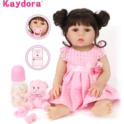 Full Silicone Reborn Baby Doll Princess lol 18 inch Lifelike Bathe Bebe Infant Water-Proof Boneca Play toys Kids toddler