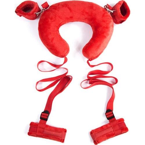 Adjustable Erotic Neck Pillow Handcuffs BDSM Bondage Set Ankle Cuffs Slave Restraint Hand Cuff Adult Game Sex Toys For Couples