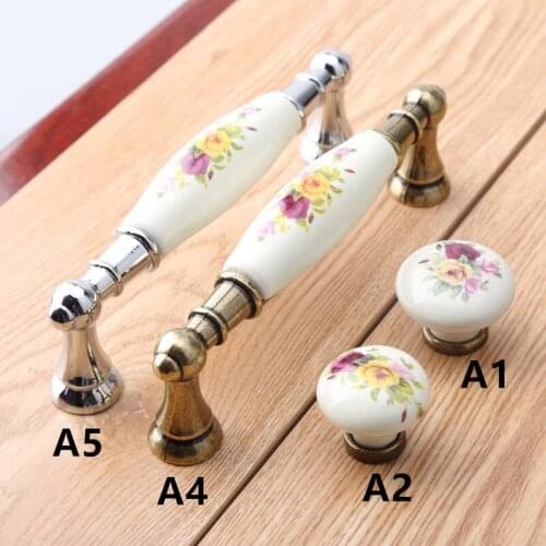 96mm 5" modern fashion rural ceramic furniture handle bronze dresser door handle silver chrome kitchen cabinet drawer pull knob