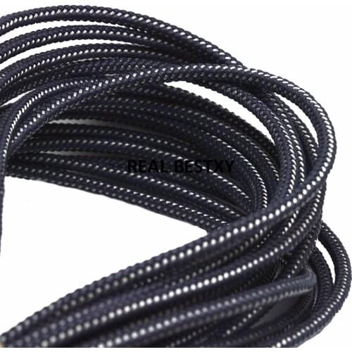 5m/lot approx 4.1*4mm navy leather cord with stainless steel wire braided leather steel cords for bracelets making leather steel