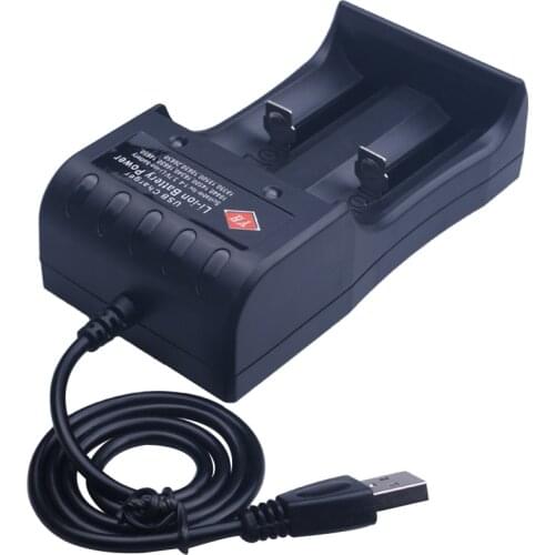 Universal 1 / 2 Slot Battery 3.7V USB Charger Smart Chargering for Rechargeable Batteries Li-ion NiMH 18650 26650 14500 17670