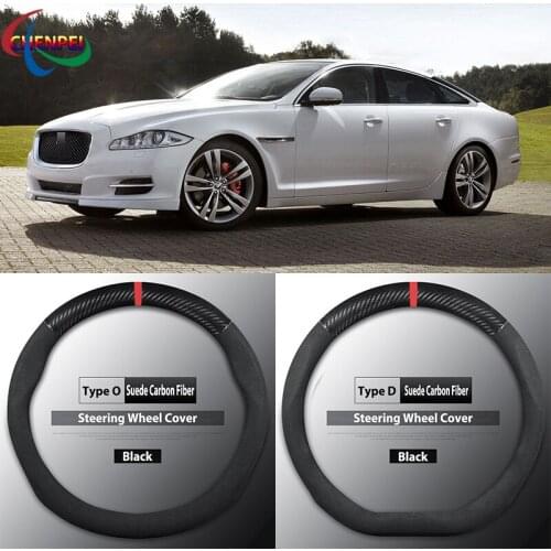 Four Seasons Universal Non-Slip Carbon Fiber Suede Steering Wheel Cover For Jaguar XJ Car Interior Accessories