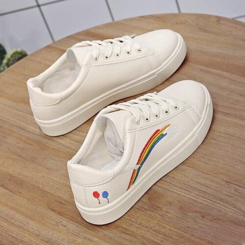 Womens casual shoes summer 2020 spring and autumn flat fashion breathable vulcanized lace sports shoes with womens shoes