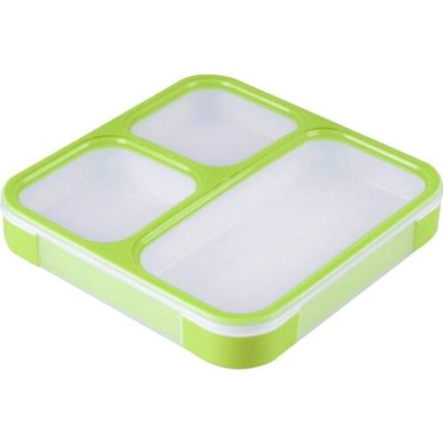 3/5 Compartments Japanese Style Portable Lunch Box Thin Type Seal Bento Box Microwave Lunch Box For Students White-Collar 1PC J2