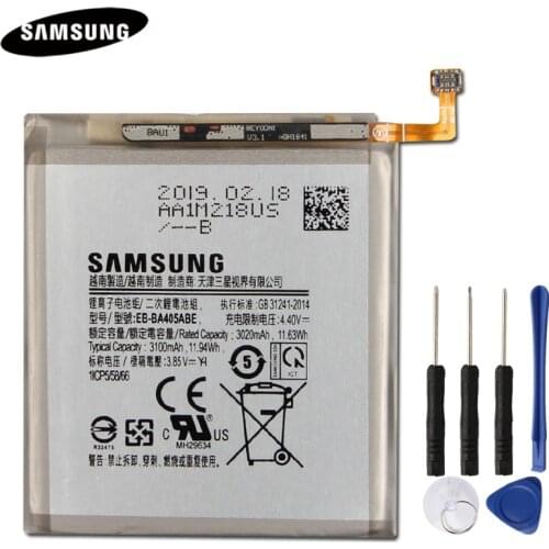 100% Original Battery EB-BA405ABE EB-BA405ABU For Samsung GALAXY A40 A405F 3100mAh Phone Replacement Battery