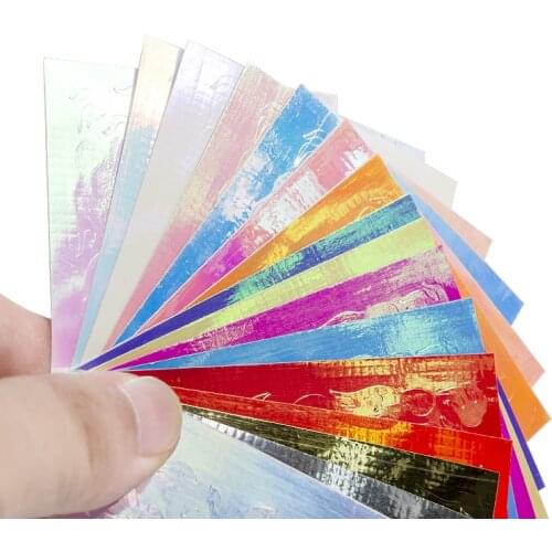 16pcs/lot Holographic AB Colors Nail Fire Stickers Mixed-styles Hollow Fire Sticker Decals Nail Tips Wraps Slider Design Sticker