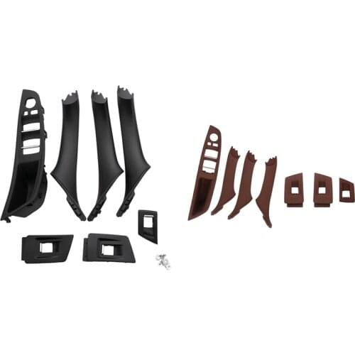2set Left Hand Drive for Bmw 5 Serie F10 F11 520 525 Car Interior Door Handle Inner Door Panel Pull Trim(Black&Red Wine)