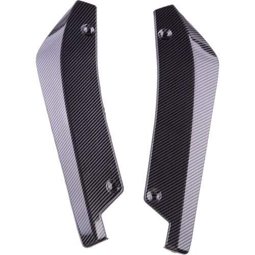 2Pcs/Set Car Universal Rear Bumper Fin Lip Canard Splitter Diffuser Spoiler Carbon Fiber Style ABS