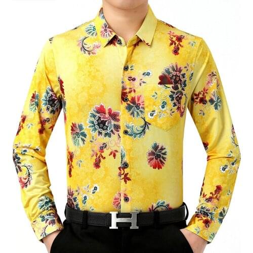 2021 Designer Fashion Long Sleeve Mens Clothing Luxury Print Hawaii Shirt for Men Shirts Vintage Streetwear Jerseys Dress 1212