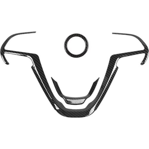 3PCS Steering Wheel Trim Cover for 2011-2020 Jeep Grand Cherokee & for 2014-2020 Jeep Cherokee Decoration (Carbon Fiber)