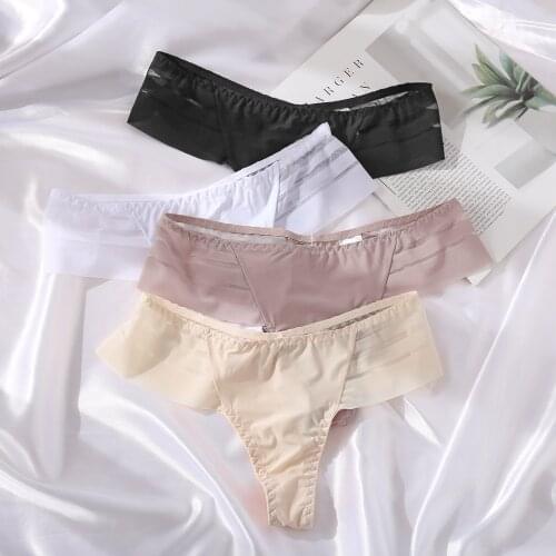4PCS/Set Womens G-string Panties Seamless Panties Perspective Underwear See-Through Underpants Girls Intimates Lingerie