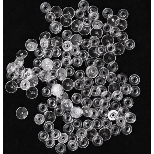 50 Set KAM T3 Clear PLASTIC RESIN SNAPS BUTTONS FASTENERS PRESS STUD 10mm