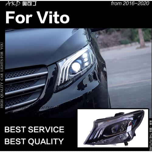 AKD Car Styling Head Lamp for Benz Vito Headlights 2015-2019 New Vito V260 LED Headlight LED DRL Hid Bi Xenon Auto Accessories