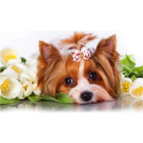 Diamond Mosaic Diy Diamond Embroidery Love The Floral Puppy Diamond Painting Cross Stitch Floral Rhinestone Decoration Stickers