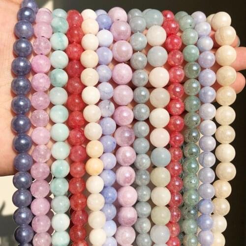 4 6 8 10 12mm Natural Angelite Jades Stone Beads For Jewelry Making Round Loose Spacer Beads DIY Bracelet Accessories 15