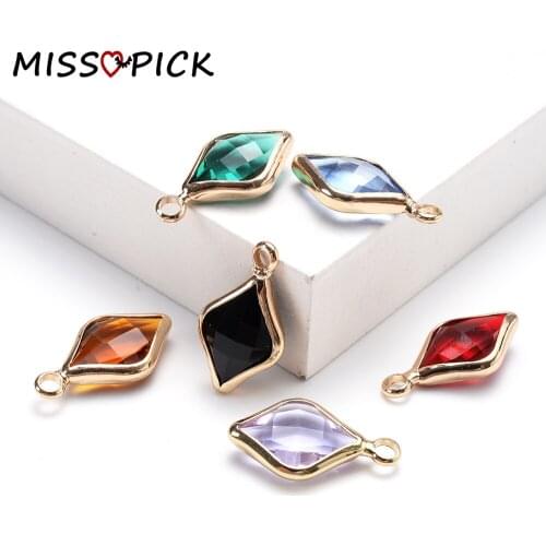 19*10mm 10pcs/lot Rhombus Diamond Crystal Charms Beads for Jewelry Making Handmade DIY Bracelet Necklace Accessories Wholesale