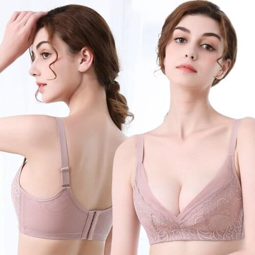 Summer Ultra-thin Lace Bra Plus Size Womens No Steel Ring Push Up Bra Sexy Mesh Full Cup Pink Black Bralette 90 E Brasier Mujer