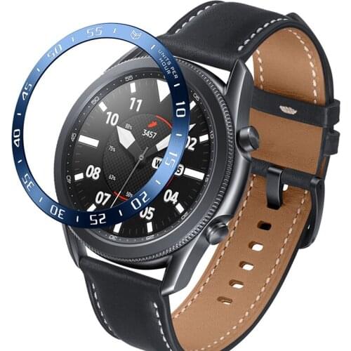 For Samsung Galaxy Watch3 Cover Accessories For Samsung Galaxy Watch 3 41mm 45mm Bezel Ring Adhesive Anti Scratch Metal Cover