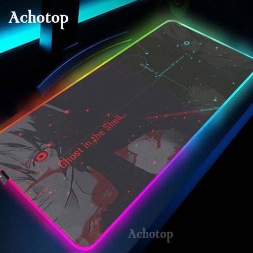 Ghost In The Shell RGB Mouse Pad Gaming Mouse Pad Computer Large Mousepad Backlit XXL Mouse Pads LED Gamer Mause Carpet Desk Mat