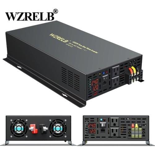 Pure Sine Wave Solar Inverter 4000W Car Power Inverter Transformer 12V/24V/48V/96V/110V DC to AC 120V/220V/240V Wired Controller