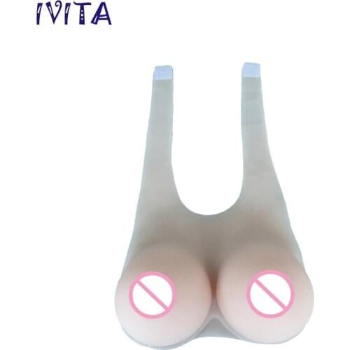 IVITA 5000g Huge Silicone Breast Lifelike Forms Realistic Fake Boob Enhancer Tits For Crossdresser Transgender Drag-Queen