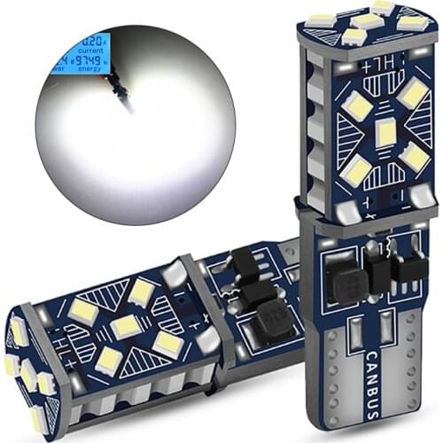 2 PCS Car LED Bulb T10 W5W LED Signal Light 12V 2016 SMD 7000K White Hight Power Auto Interior Dome Wedge Side Clearance Lamp