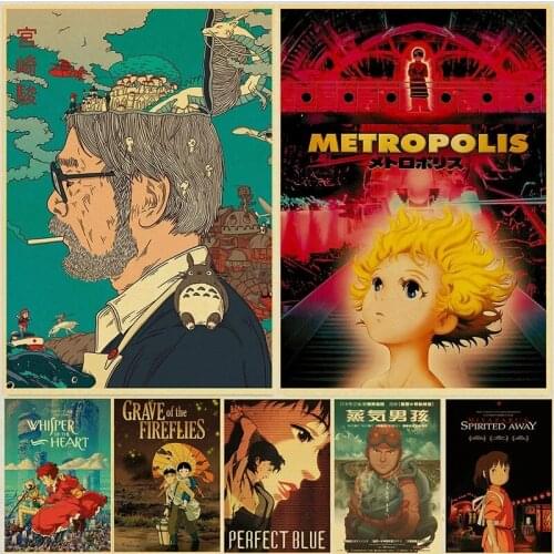 Canvas Painting Fans Collection Anime Movie Miyazaki Comic Wall Art Nordic Posters and Prints Pictures for Bar Living Room Decor