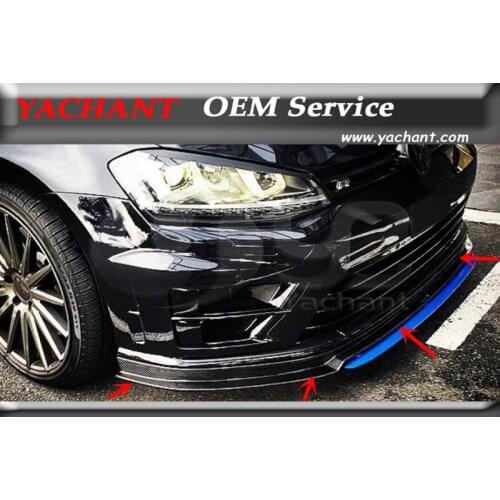 Carbon Fiber / FRP Kit Fit For 14-16 GOLF 7 VII MK7 MK VII R Rline Hatchback Pre-Facelift RZ Style Front Lip Spoiler Splitter