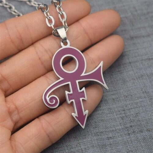 Prince Love Symbol RIP Memorial Necklace Metal Charm Chain Minimalism Artist Jewelry