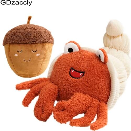 Cute Family Hermit crab Plush Doll toy Stuffed Smile Cloud pillow seafood chestnut Poached egg Toast bread Food Plush Food Toys