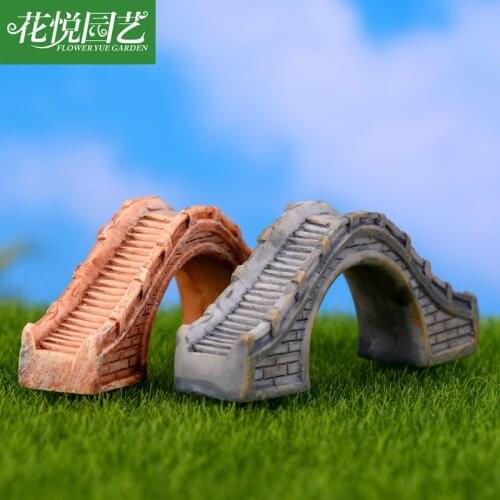 Mini Bridge Miniature Landscape Fairy Garden Terrarium Decor Tool Garden Crafts Resin Pastoral