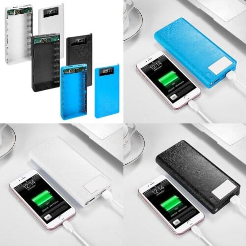 Mobile Power Bank Battery Box 5V 2A Dual USB Ports 8x18650 DIY Power Bank Shell LED Digital Display Mobile Phone Charger Case