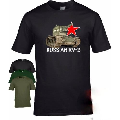 Russian KV 2 tank WW2 military armour Men T-shirt World of war Tanks SHORT Casual 100% COTTON O-Neck tshirt