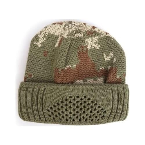 Autumn Winter Hunting Hat Women Men Tactical Military Army Camouflage Beanie Knitted Cotton Skullie Hat Scarf Ponytail Cap