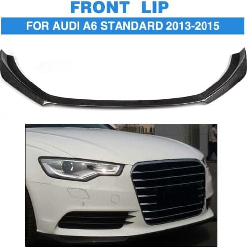Front Bumper Diffuser Lip Spoiler for Audi A6 Standard Bumper 2013 - 2015 Carbon Fiber / FRP Splitters