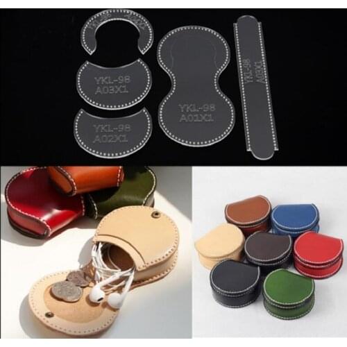 Horseshoe Coin Purse Mini Purse Wallet Template Clear Acrylic Leather Pattern Leathercraft Finished Size: 8.5*8.5cm