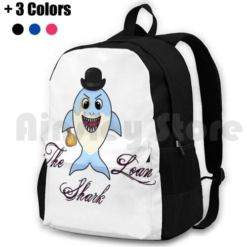 The Loan Shark Outdoor Hiking Backpack Riding Climbing Sports Bag Pun Humour Funny Shark Loan Money Cute Evil Punny Hat