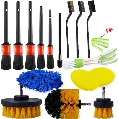 Car Detailing Brush Power Scrubber Drill Brush For Car Tire Wheel Rim Clean Auto Air Vents Cleaning Dirt Dust Remove Tools