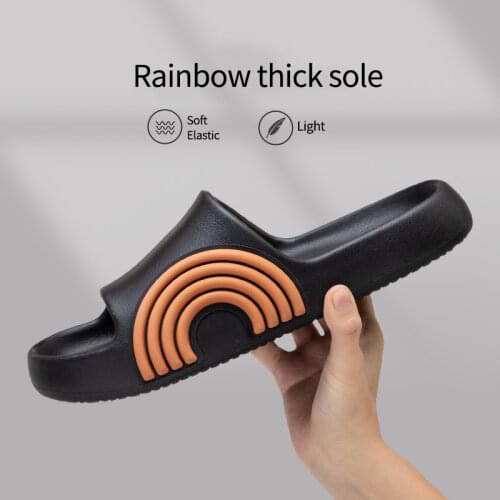 Fashion Mens Slippers Rainbow Indoor Shoes Leak Bathroom Slides Summer Sandals for Men Soft EVA Non-slip Women House Slipper
