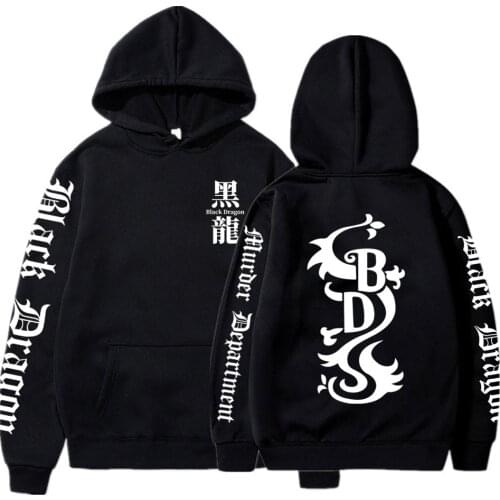 Anime Tokyo Revengers Hoodies Gothic Cartoon Black Dragon Graphics Streetwear Harajuku Winter Men Women Long Sleeve Sweatshirts